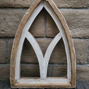 Arch Wood Frame Distress White Shabby Chic Turino 18" H